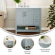 Sage Frame/Nickel Hardware,36" |#| 36 Inch Bathroom Vanity with Sink, Open Storage, and Storage Drawers in Sage