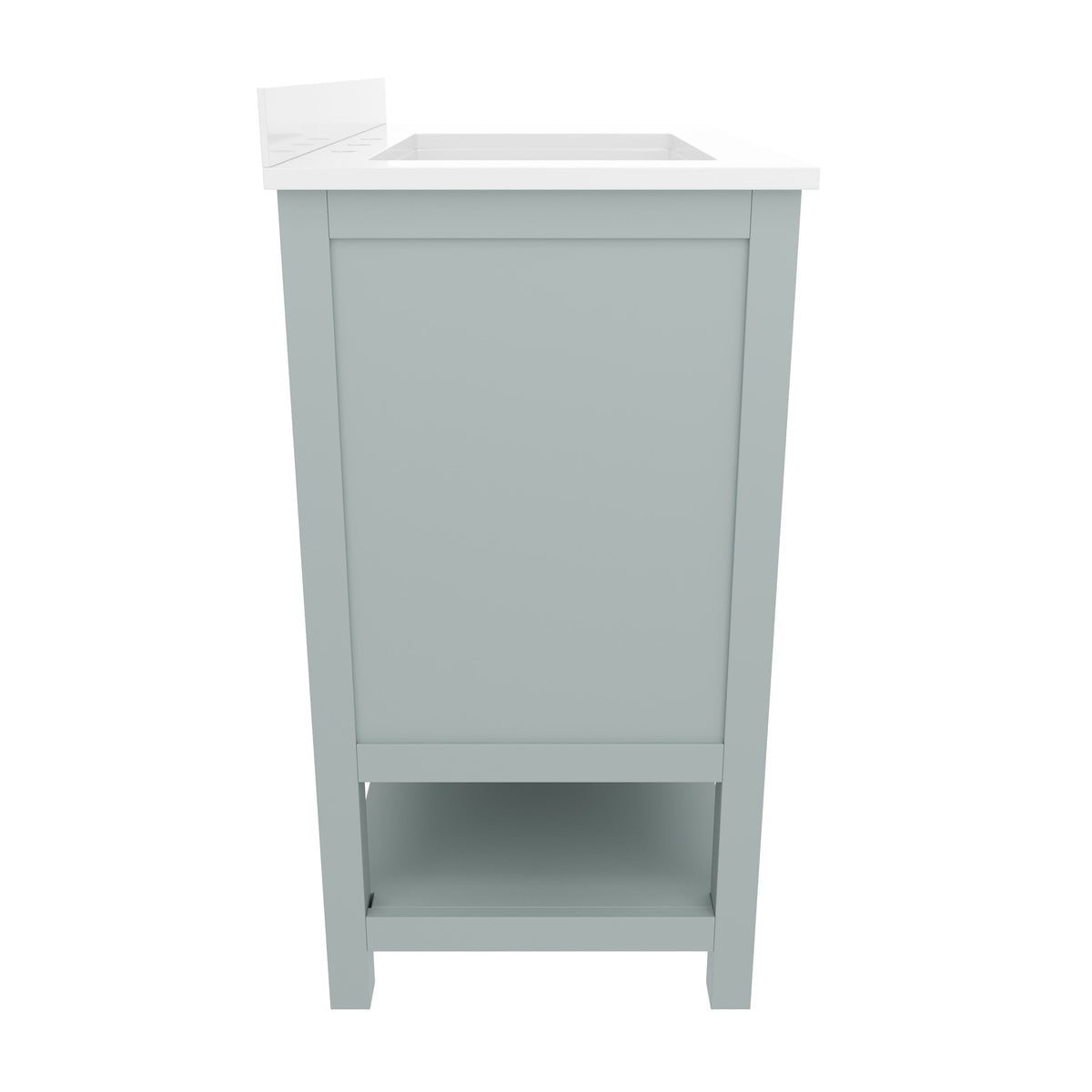 Sage Frame/Nickel Hardware,36" |#| 36 Inch Bathroom Vanity with Sink, Open Storage, and Storage Drawers in Sage