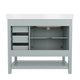 Sage Frame/Nickel Hardware,42" |#| 42 Inch Bathroom Vanity with Sink, Open Storage, and Storage Drawers in Sage