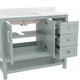 Sage Frame/Nickel Hardware,42" |#| 42 Inch Bathroom Vanity with Sink, Open Storage, and Storage Drawers in Sage