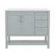 Sage Frame/Nickel Hardware,42" |#| 42 Inch Bathroom Vanity with Sink, Open Storage, and Storage Drawers in Sage