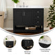 Black Frame/Nickel Hardware,42" |#| 42 Inch Bathroom Vanity with Sink, Open Storage, and Storage Drawers in Black
