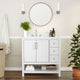 White,36" |#| 36 Inch Bathroom Vanity with Sink, Open Storage, and Storage Drawers in White