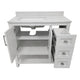 White,36" |#| 36 Inch Bathroom Vanity with Sink, Open Storage, and Storage Drawers in White