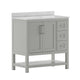 Gray,36" |#| 36 Inch Bathroom Vanity with Sink, Open Storage, and Storage Drawers in Gray