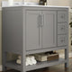 Gray,36" |#| 36 Inch Bathroom Vanity with Sink, Open Storage, and Storage Drawers in Gray