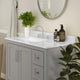Gray,36" |#| 36 Inch Bathroom Vanity with Sink, Open Storage, and Storage Drawers in Gray