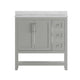 Gray,36" |#| 36 Inch Bathroom Vanity with Sink, Open Storage, and Storage Drawers in Gray