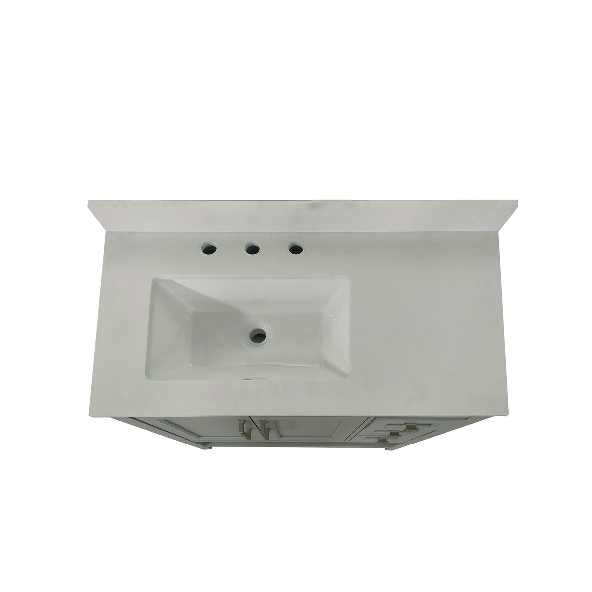 Gray,36" |#| 36 Inch Bathroom Vanity with Sink, Open Storage, and Storage Drawers in Gray