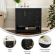 Black Frame/Gold Hardware,36" |#| 36 Inch Bathroom Vanity with Sink, Open Storage, and Storage Drawers in Blk/Gold