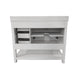 White,42" |#| 42 Inch Bathroom Vanity with Sink, Open Storage, and Storage Drawers in White