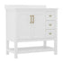 Vega Bathroom Vanity with Sink, Storage Cabinet with Soft Close Doors, Open Shelf and 3 Drawers, Carrara Marble Finish Countertop