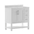 Vega Bathroom Vanity with Sink, Storage Cabinet with Soft Close Doors, Open Shelf and 3 Drawers, Carrara Marble Finish Countertop