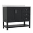 Vega Bathroom Vanity with Sink, Storage Cabinet with Soft Close Doors, Open Shelf and 3 Drawers, Carrara Marble Finish Countertop