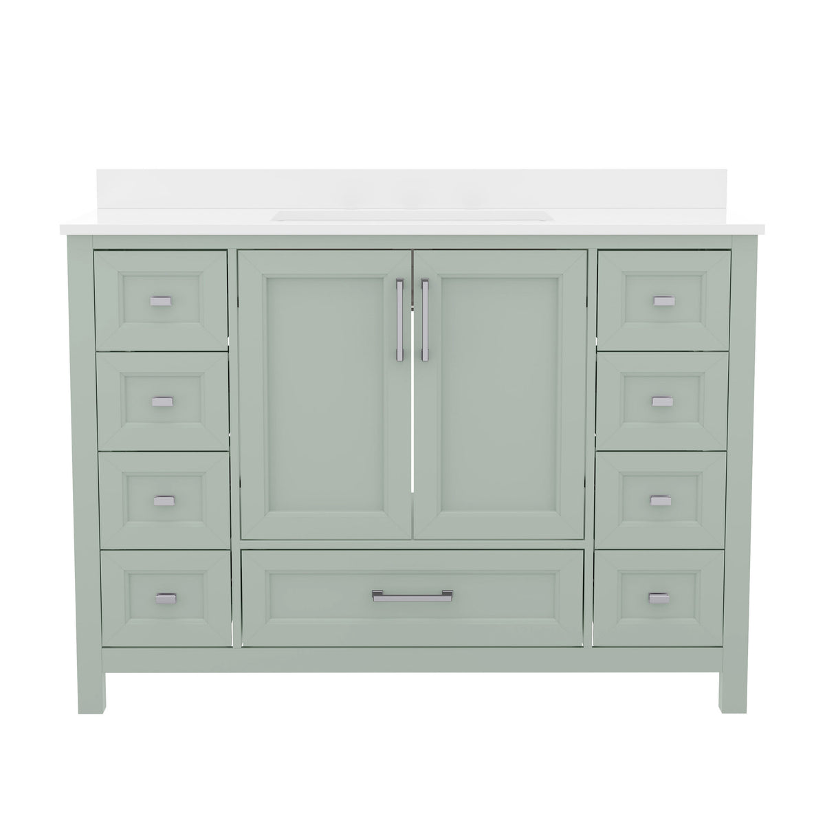 Gray |#| 48 Inch Bathroom Vanity with Sink, Storage Cabinet, and 9 Drawers in Gray