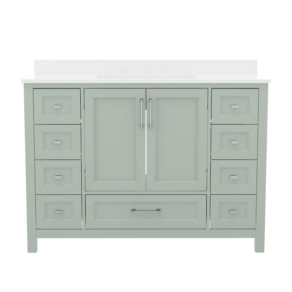 Gray |#| 48 Inch Bathroom Vanity with Sink, Storage Cabinet, and 9 Drawers in Gray