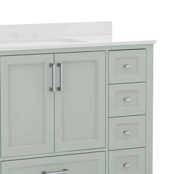 Gray |#| 48 Inch Bathroom Vanity with Sink, Storage Cabinet, and 9 Drawers in Gray