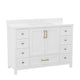 White |#| 48 Inch Bathroom Vanity with Sink, Storage Cabinet, and 9 Drawers in White