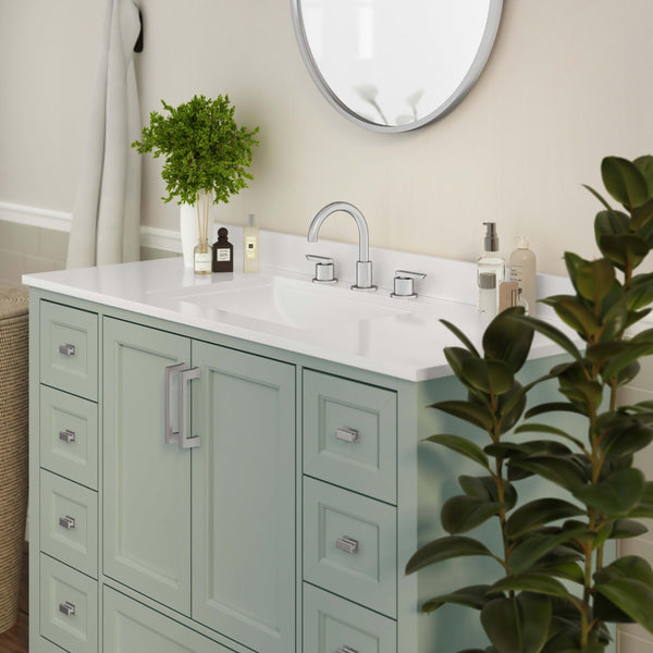 Gray |#| 48 Inch Bathroom Vanity with Sink, Storage Cabinet, and 9 Drawers in Gray