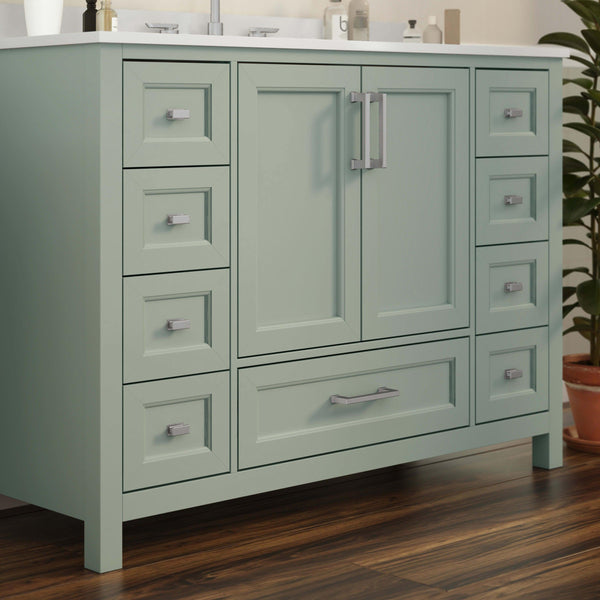 Gray |#| 48 Inch Bathroom Vanity with Sink, Storage Cabinet, and 9 Drawers in Gray