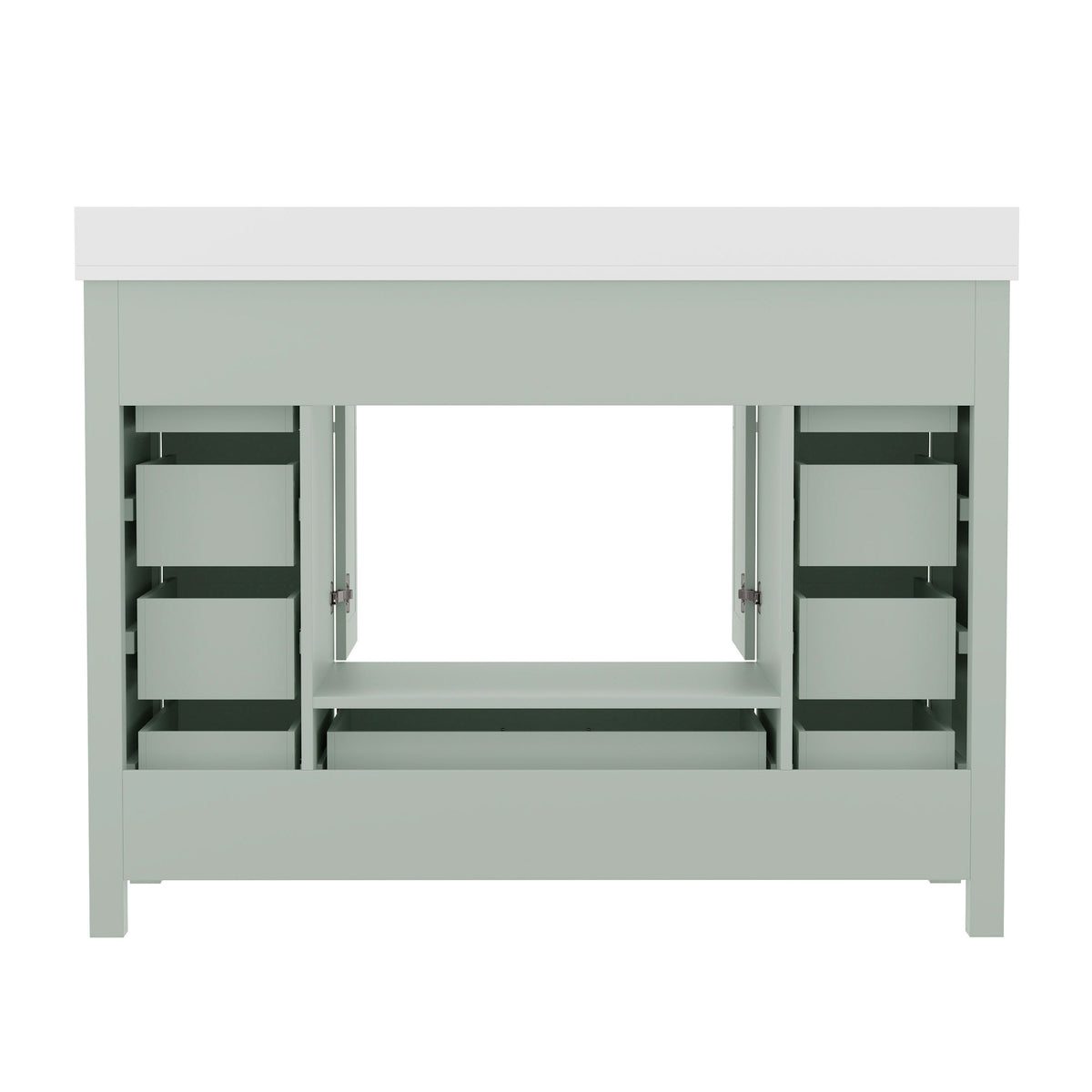Gray |#| 48 Inch Bathroom Vanity with Sink, Storage Cabinet, and 9 Drawers in Gray