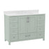 Vega Bathroom Vanity with Sink, Storage Cabinet with Soft Close Doors, and 9 Drawers, Carrara Marble Finish Countertop