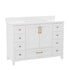Vega Bathroom Vanity with Sink, Storage Cabinet with Soft Close Doors, and 9 Drawers, Carrara Marble Finish Countertop