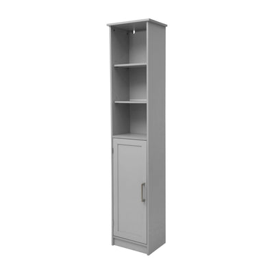 Modern Freestanding Linen Tower with Shelves and Magnetic Close Door - View 1
