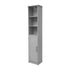 Gray |#| Modern Freestanding Linen Tower with Shelves and Magnetic Close Door - Gray