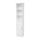 White |#| Modern Freestanding Linen Tower with Shelves and Magnetic Close Door - White