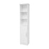 White |#| Modern Freestanding Linen Tower with Shelves and Magnetic Close Door - White