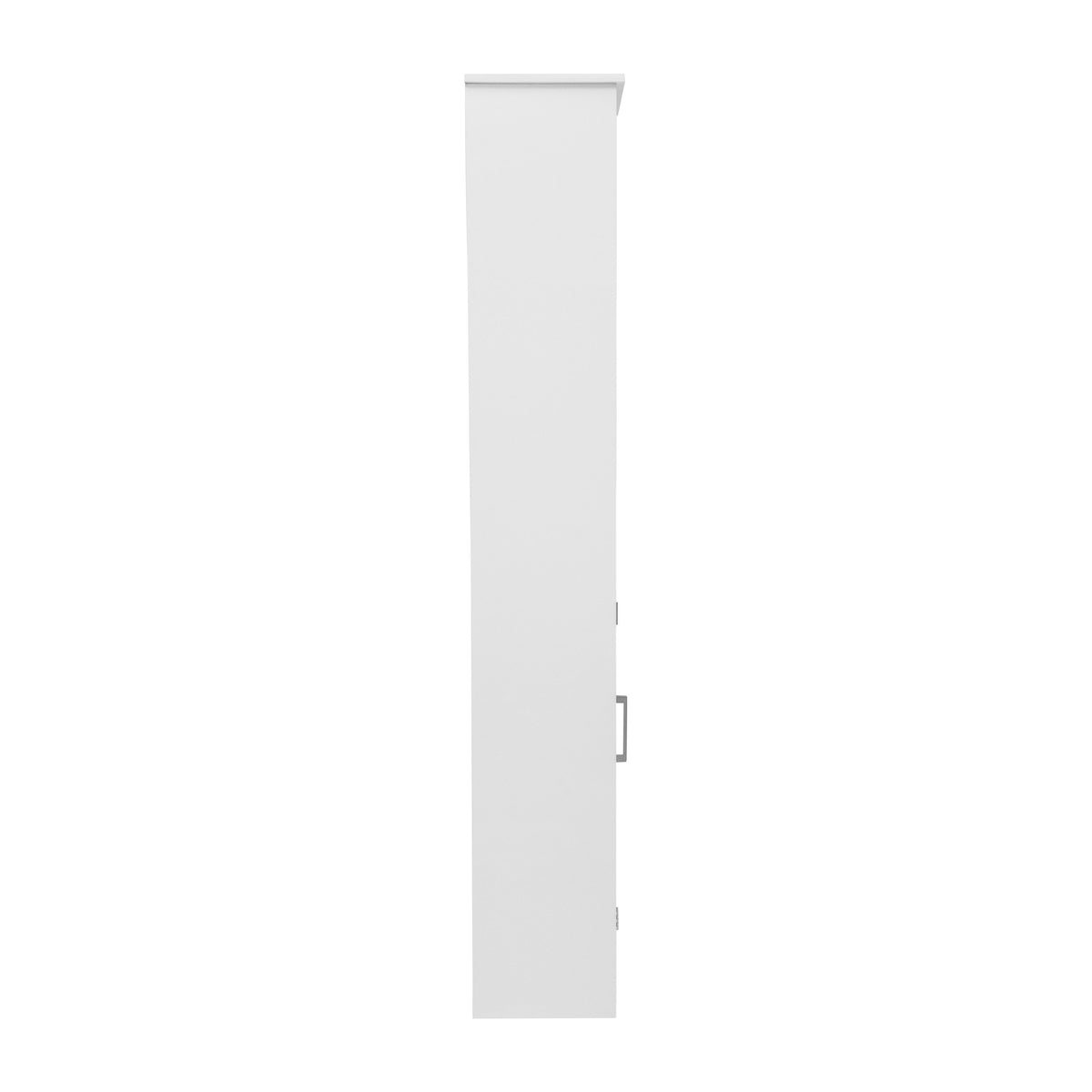 White |#| Modern Freestanding Linen Tower with Shelves and Magnetic Close Door - White