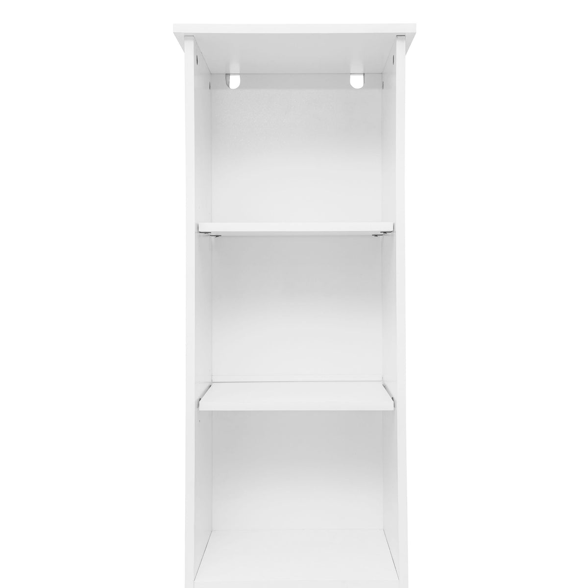 White |#| Modern Freestanding Linen Tower with Shelves and Magnetic Close Door - White