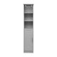 Gray |#| Modern Freestanding Linen Tower with Shelves and Magnetic Close Door - Gray