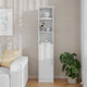 White |#| Modern Freestanding Linen Tower with Shelves and Magnetic Close Door - White