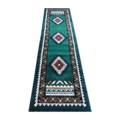 Ventana Collection Southwest Area Rug - Olefin Rug with Jute Backing - Hallway, Entryway, Bedroom, Living Room