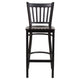 Walnut Wood Seat/Black Metal Frame |#| Black Vertical Back Metal Restaurant Barstool - Walnut Wood Seat