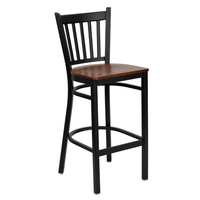 Vertical Back Metal Restaurant Barstool - View 2