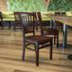 Walnut Wood Seat/Walnut Wood Frame |#| Vertical Slat Back Walnut Wood Restaurant Chair - Hospitality Seating