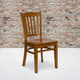 Cherry Wood Seat/Cherry Wood Frame |#| Vertical Slat Back Cherry Wood Restaurant Chair - Hospitality Seating