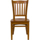 Cherry Wood Seat/Cherry Wood Frame |#| Vertical Slat Back Cherry Wood Restaurant Chair - Hospitality Seating