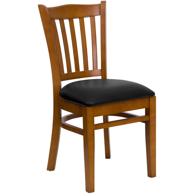 Vertical Slat Back Wooden Restaurant Chair - View 1