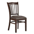 Mocha Vinyl Seat/Walnut Wood Frame |#| Commercial Vertical Back Walnut Wood Restaurant Chair - Mocha Vinyl Seat