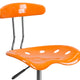 Orange |#| Vibrant Orange and Chrome Drafting Stool with Tractor Seat