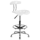 White |#| Vibrant White and Chrome Drafting Stool with Tractor Seat