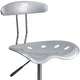 Silver |#| Vibrant Silver and Chrome Drafting Stool with Tractor Seat