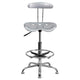 Silver |#| Vibrant Silver and Chrome Drafting Stool with Tractor Seat
