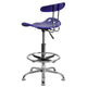 Deep Blue |#| Vibrant Deep Blue and Chrome Drafting Stool with Tractor Seat