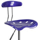 Deep Blue |#| Vibrant Deep Blue and Chrome Drafting Stool with Tractor Seat