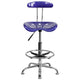 Deep Blue |#| Vibrant Deep Blue and Chrome Drafting Stool with Tractor Seat